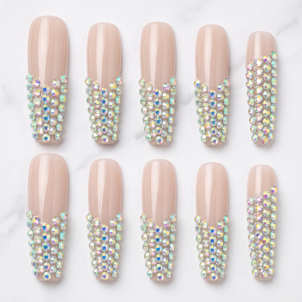Diamond Drip Handmade Press On Nails
